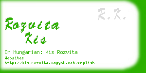 rozvita kis business card